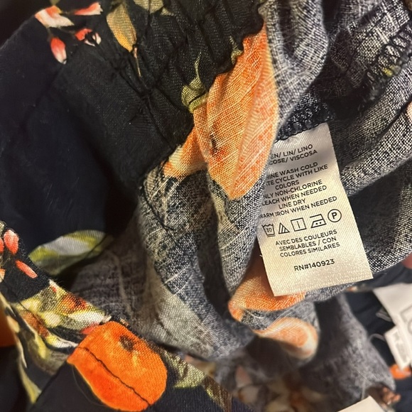 NWT Pull On Linen Blend Wide Leg Pants in Orange Harvest Medium - Picture 7 of 8